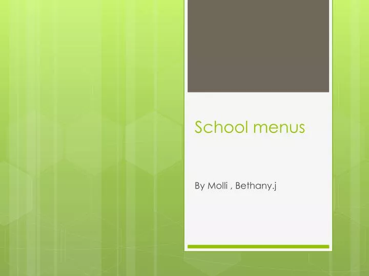 school menus