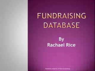 Fundraising Database