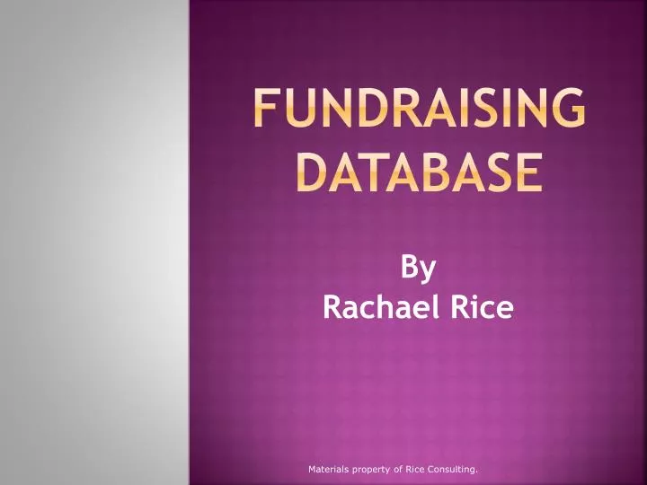 fundraising database