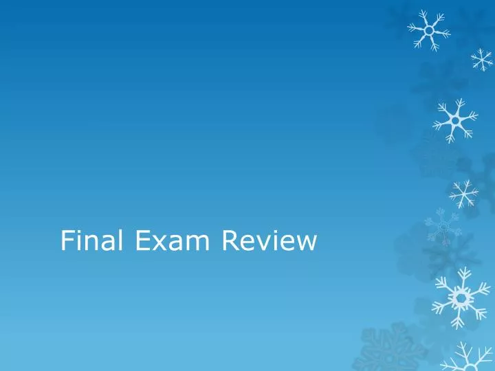 final exam review