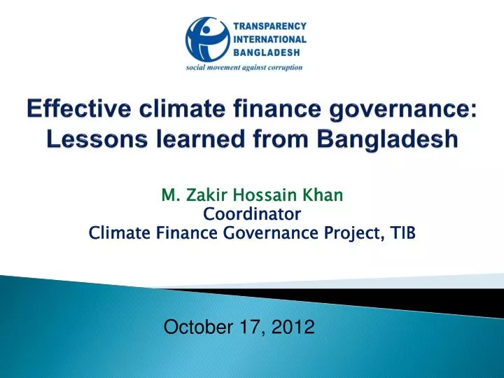effective climate finance governance lessons learned from bangladesh