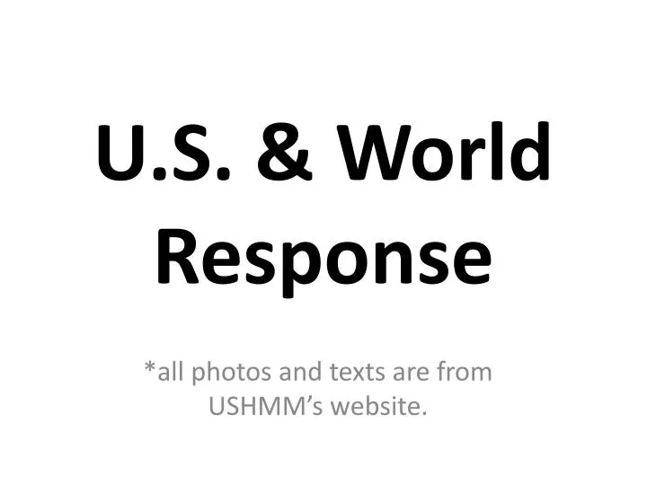 u s world response