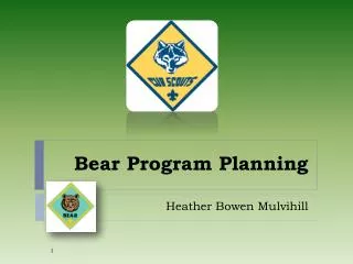 Bear Program Planning