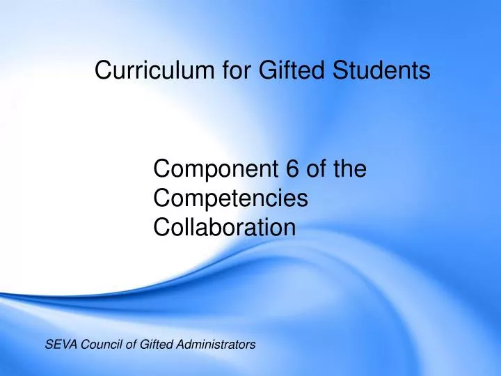 curriculum for gifted students