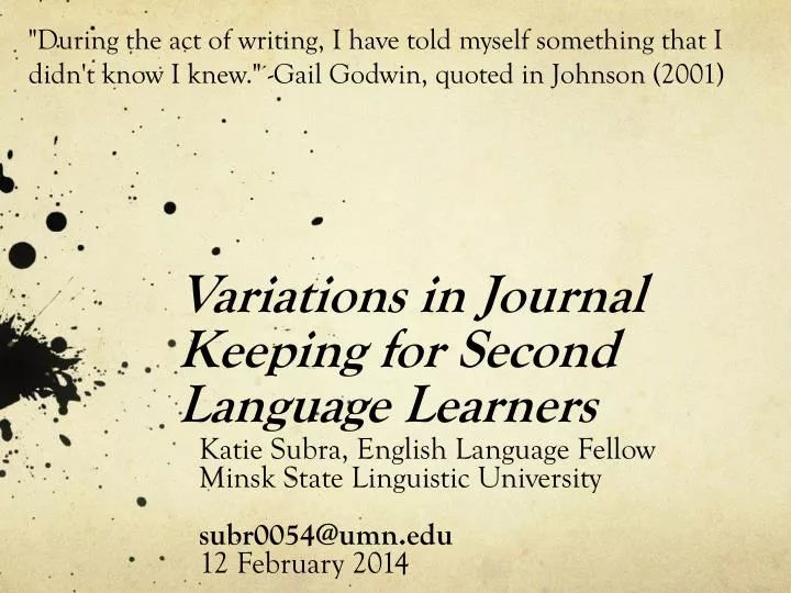 variations in journal keeping for second language learners