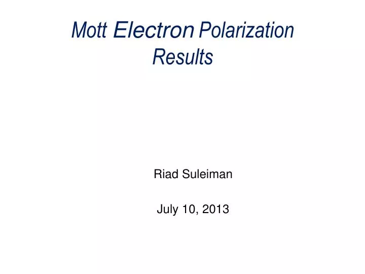 mott electron polarization results