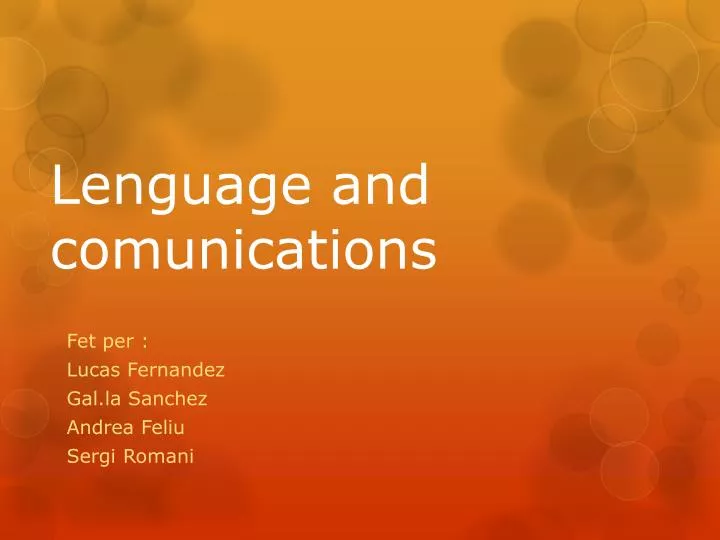 lenguage and comunications