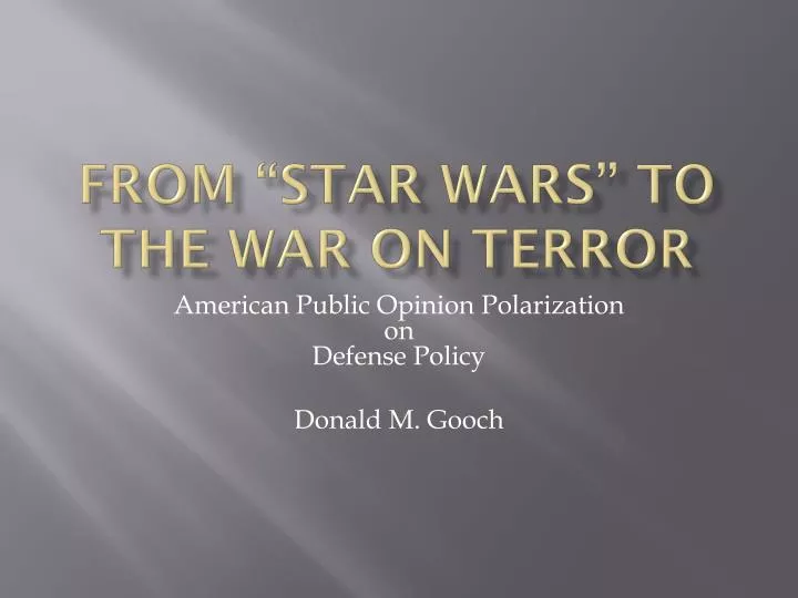 from star wars to the war on terror