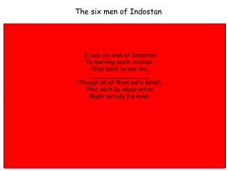 The six men of Indostan