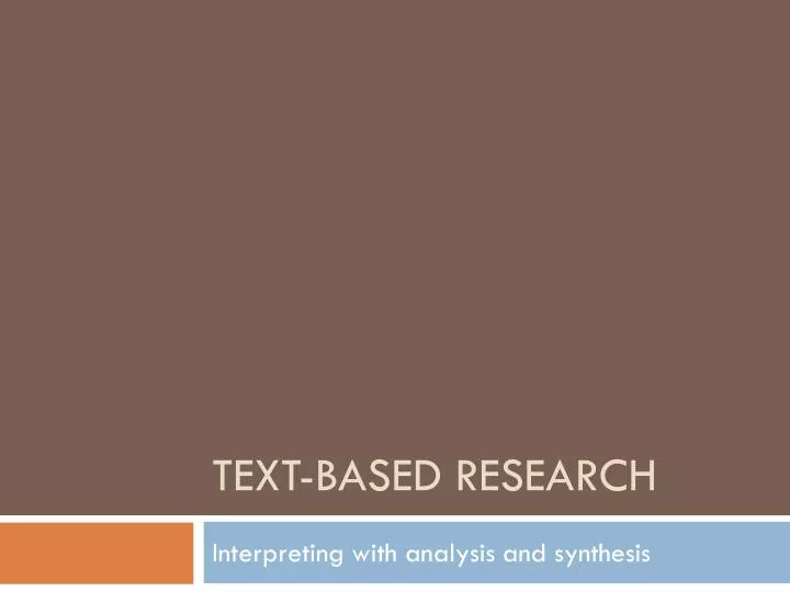text based research