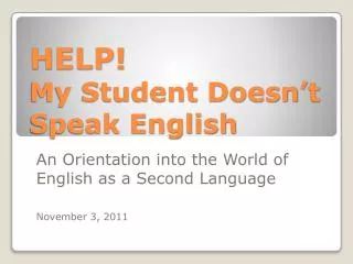 HELP! My Student Doesn’t Speak English