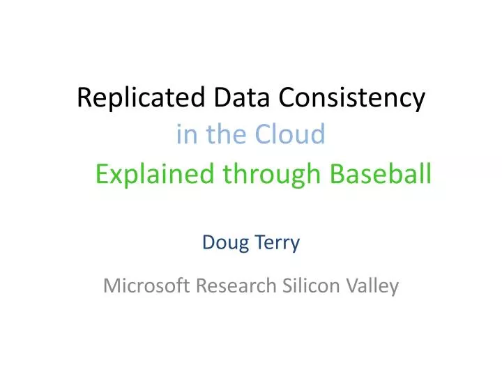 replicated data consistency in the cloud