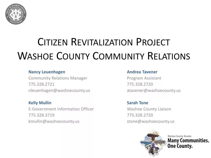 citizen revitalization project washoe county community relations
