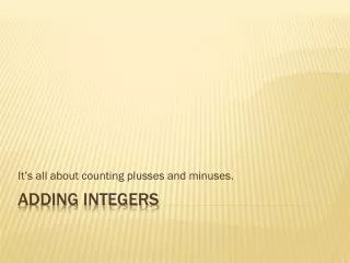 Adding integers