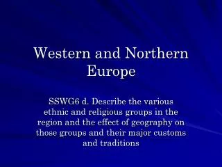 Western and Northern Europe