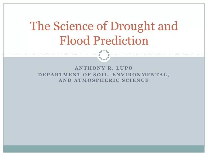 the science of drought and flood prediction