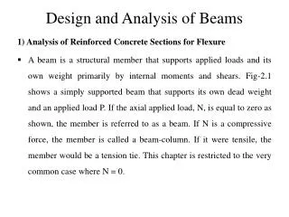 Design and Analysis of Beams