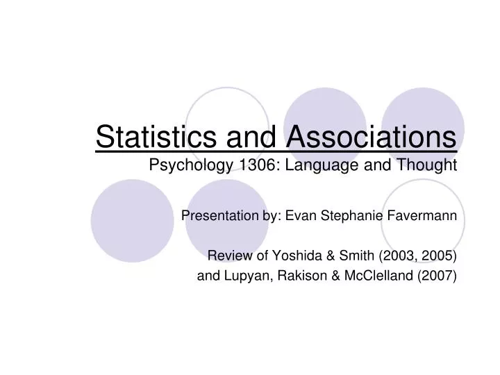 statistics and associations psychology 1306 language and thought