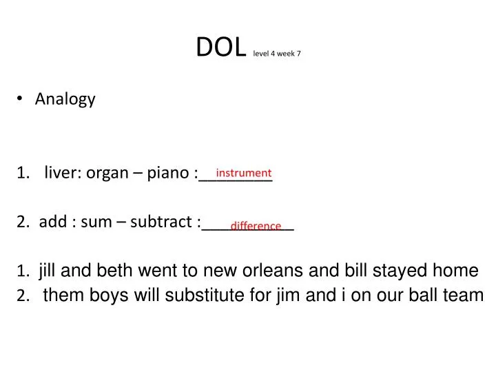 dol level 4 week 7