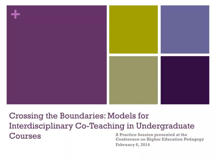 crossing the boundaries models for interdisciplinary co teaching in undergraduate courses