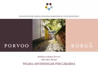 kvalitetsansvariga susanna kareinen tove heinonen
