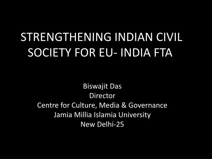 strengthening indian civil society for eu india fta