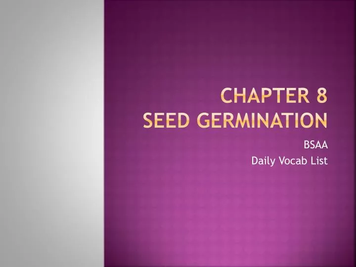 chapter 8 seed germination