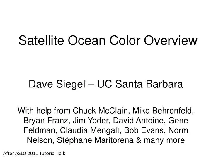 satellite ocean color overview