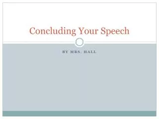 concluding your speech