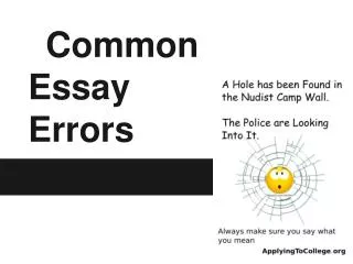 Common Essay Errors