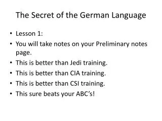 The Secret of the German Language
