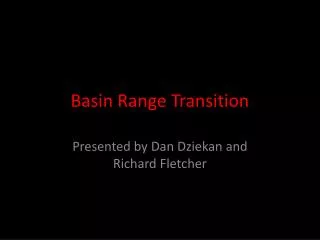 Basin Range Transition