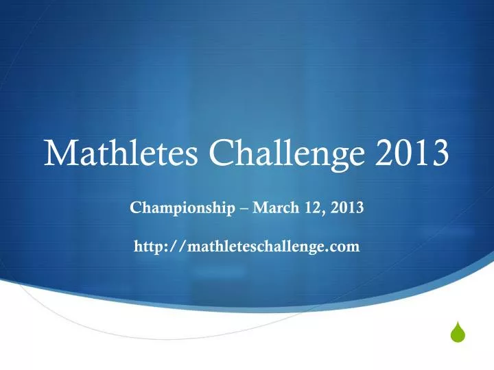 mathletes challenge 2013
