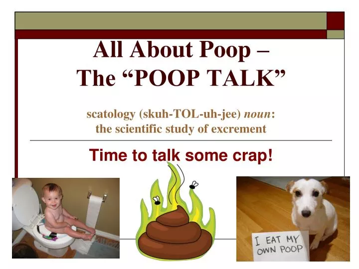 all about poop the poop talk scatology skuh tol uh jee noun the scientific study of excrement