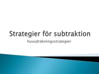 strategier f r subtraktion