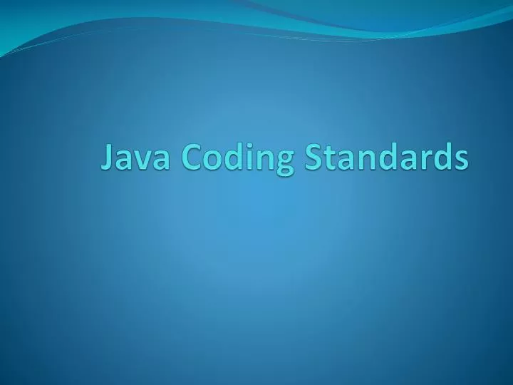 java coding standards
