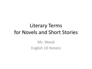 Literary Terms for Novels and Short Stories