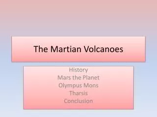 The Martian Volcanoes