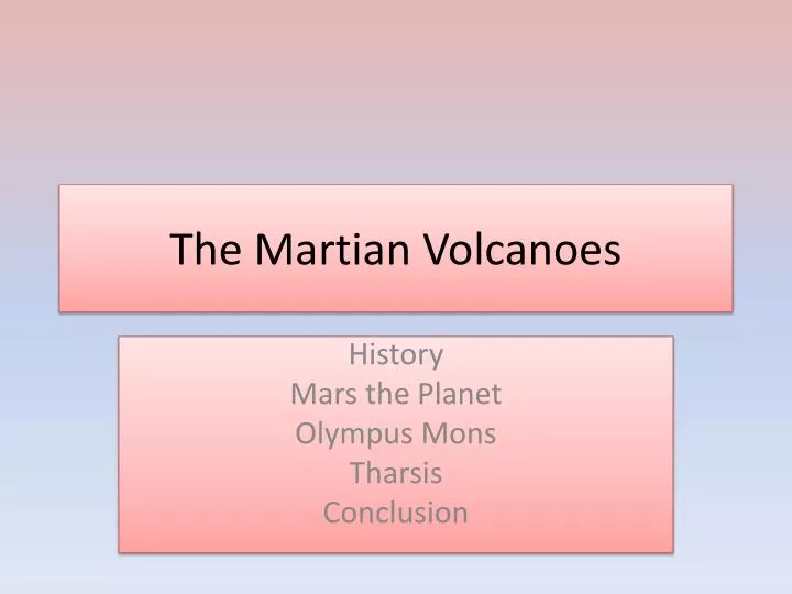 the martian volcanoes