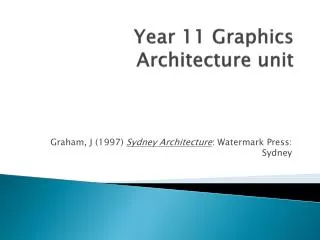Year 11 Graphics Architecture unit