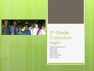 5 th Grade Curriculum Night