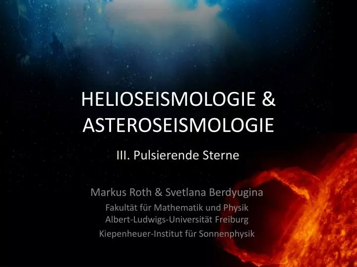 helioseismologie asteroseismologie