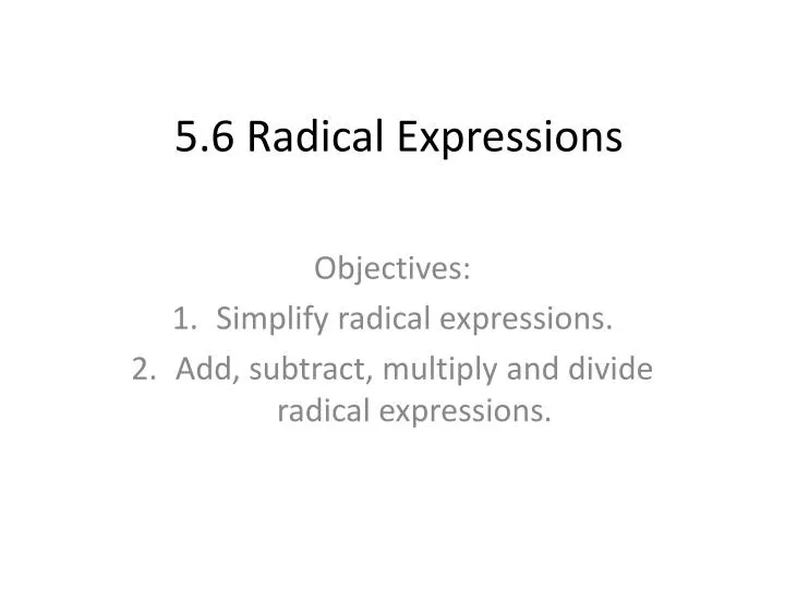 5 6 radical expressions