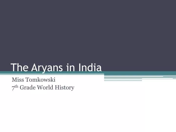 the aryans in india