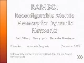 RAMBO: Reconfigurable Atomic Memory for Dynamic Networks