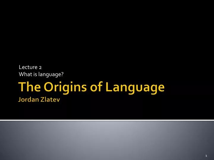 lecture 2 what is language