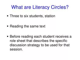 What are Literacy Circles?