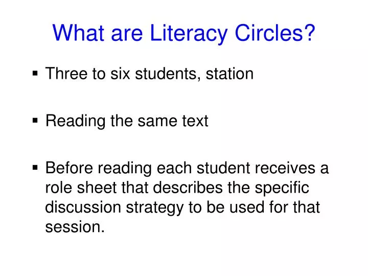 what are literacy circles