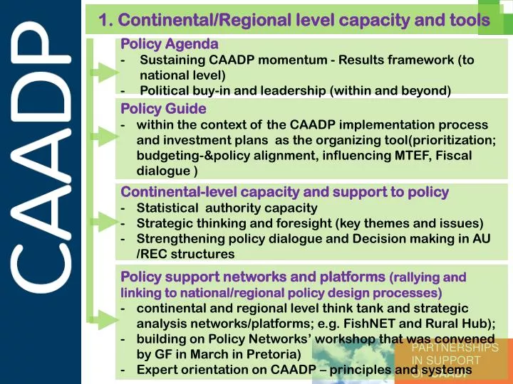 1 continental regional level capacity and tools