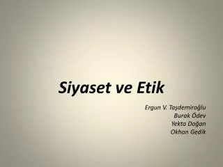 siyaset ve etik